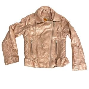 C&C California Metallic Pink Moto Zip Jacket‎ Size 5